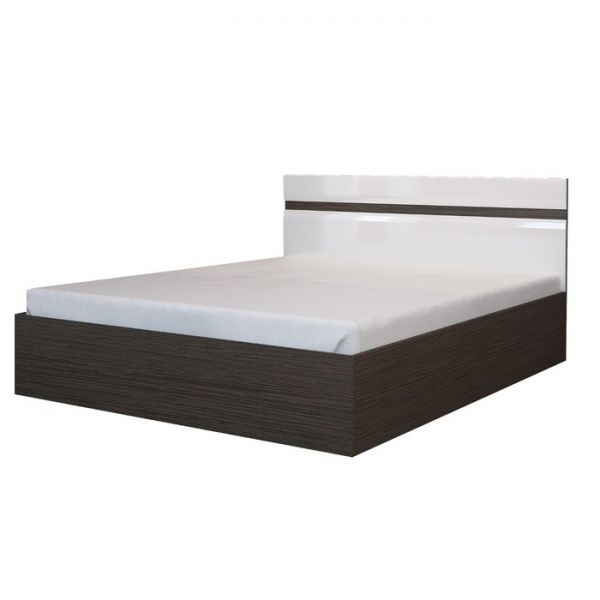 Кровать «Ненси», 1400 ? 2000, МДФ, ортопедическое основание, цвет венге, белый глянец