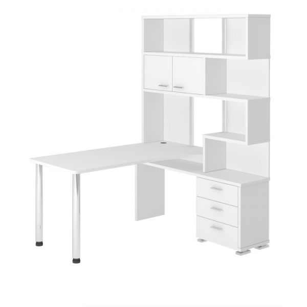 Стол СР-420/150, угол правый, 1500 ? 1300 ? 1990 мм, цвет белый жемчуг