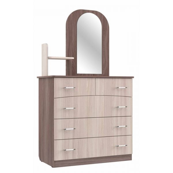 Комод К-5 с зеркалом 1670х940х480 Ясень Шимо Светлый/Ясень Шимо Темный