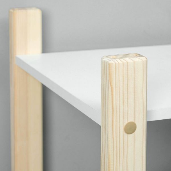 Стеллаж «Хиттэ», 4 полки, 700 ? 400 ? 1500, массив сосны, белый