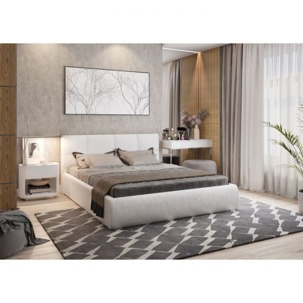 Каркас кровати Куба, 1600х2000, Белый экокожа