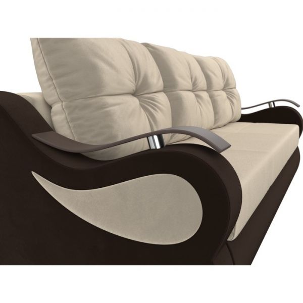 Прямой диван «Меркурий», механизм еврокнижка, микровельвет, цвет бежевый / коричневый