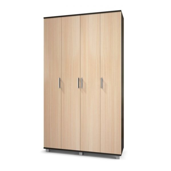 Шкаф четырёхстворчатый Карина, 420x1200x2100, Венге/дуб млечный