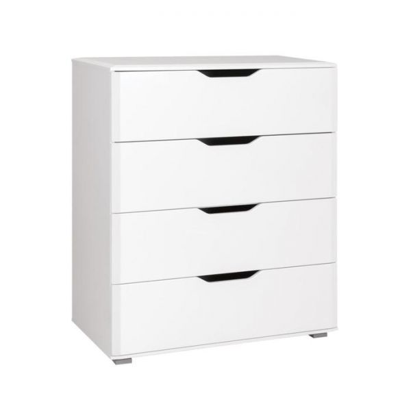 Комод Муссон 13,299, 830х430х951, Белый/Белый глянец МДФ