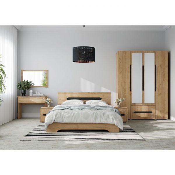 Шкаф 4х ств Вега с с ящиками, 1600х2200х520, Крафт золотой/Венге