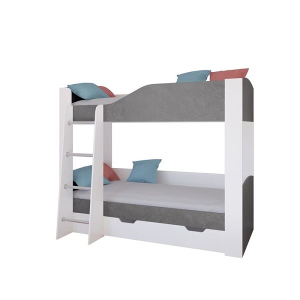 Детская двухъярусная кровать «Астра 2», цвет белый / железный камень