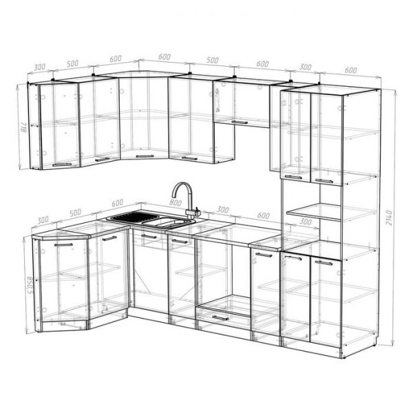 Кухонный гарнитур Симона гранд прайм 2600*1400