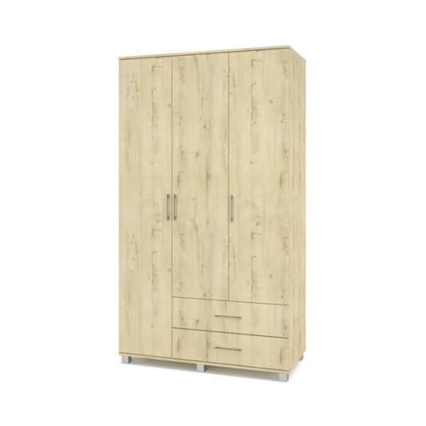 Шкаф Ева Е33 520х1200х2100 трёхстворчатый с двумя ящиками Дуб ирландский