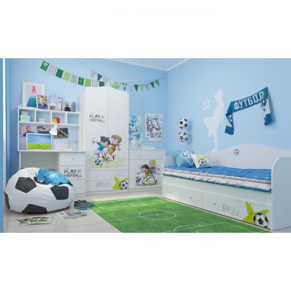 Шкаф 2-х дверный с ящиками Junior, 800х450х1890, Белый