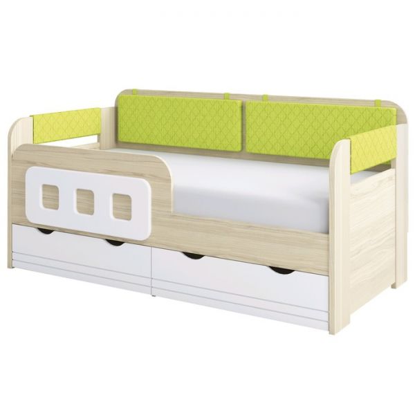 Кровать-тахта с подушками «Стиль 800.4», 1600 ? 800 мм, цвет туя светлая / лайм