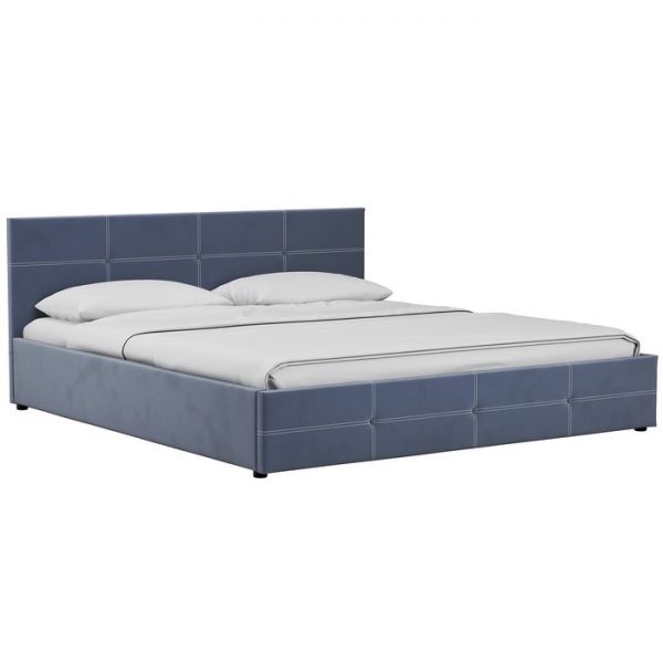 Кровать Синди, 1800х2000, ортопедическое осн+ПМ, Мазерати 21/Серо-синий