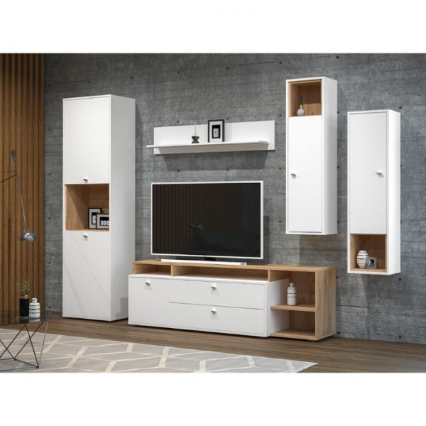 Шкаф навесной Бэль 10.63, 320х270х1204, Дуб крафт золотой/Белый премиум