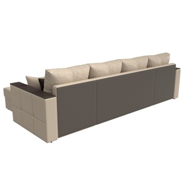 П-образный диван «Валенсия», механизм дельфин, рогожка, цвет серый