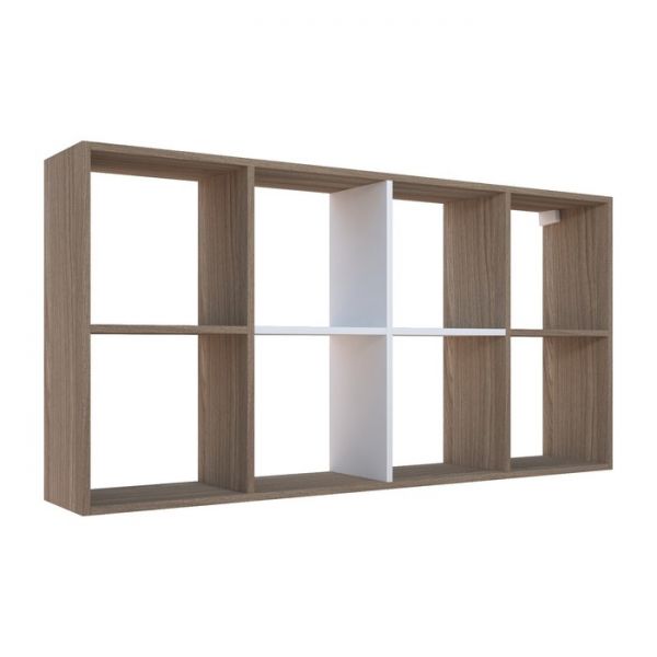 Стеллаж навесной Юниор 1400х250х709 Ясень шимо темный/Белая Аляска