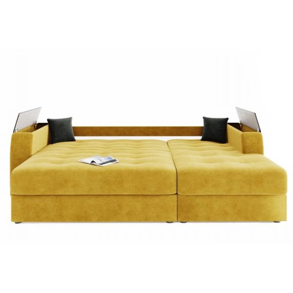 Угловой диван «Сенатор», механизм пантограф, ППУ, угол правый, велюр, селфи 01 / селфи 03