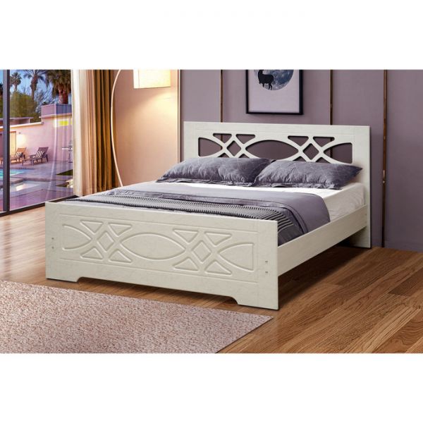 Кровать «Венеция 7», 1200 ? 2000 мм, цвет ясень анкор светлый/паутинка серебро матовый