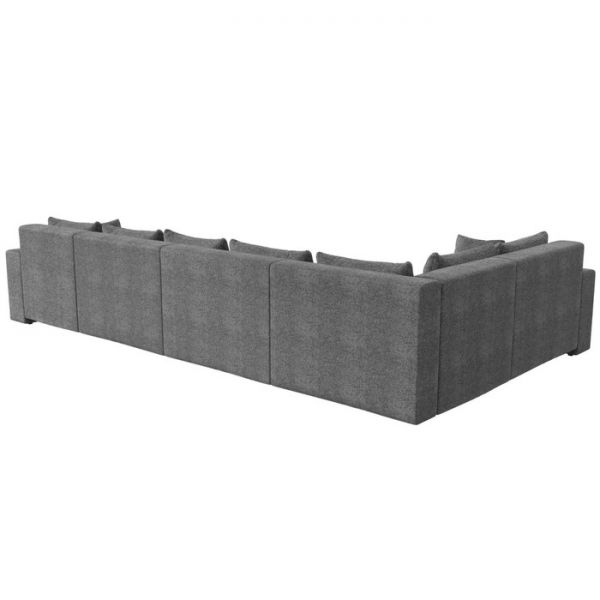 П-образный диван «Мэдисон», механизм еврокнижка, рогожка, цвет серый