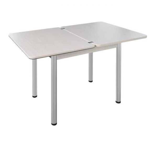 Стол поворотно-раскладной "Ника", Орхидея 3, покрытие стекло, подстолье белёный дуб