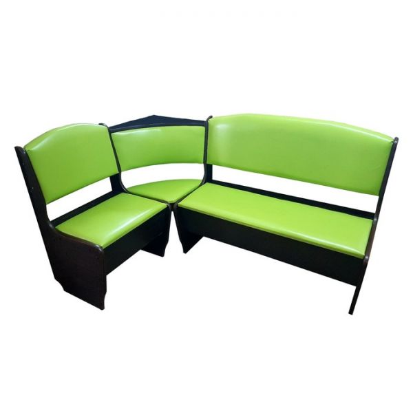 Кухонный уголок Барон Стандарт 1500х1000, Венге/кож.зам фисташковый