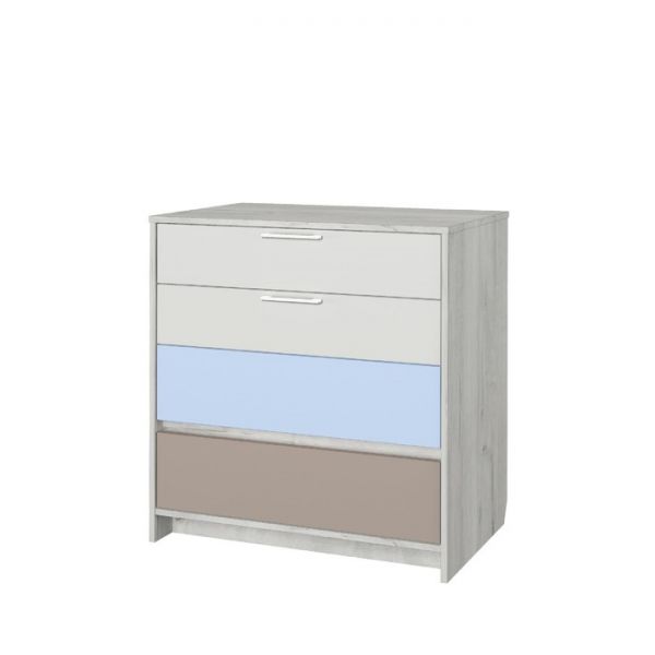 Комод «Зефир № 9.1», 802 ? 536 ? 838 мм, цвет дуб эльза / голубой