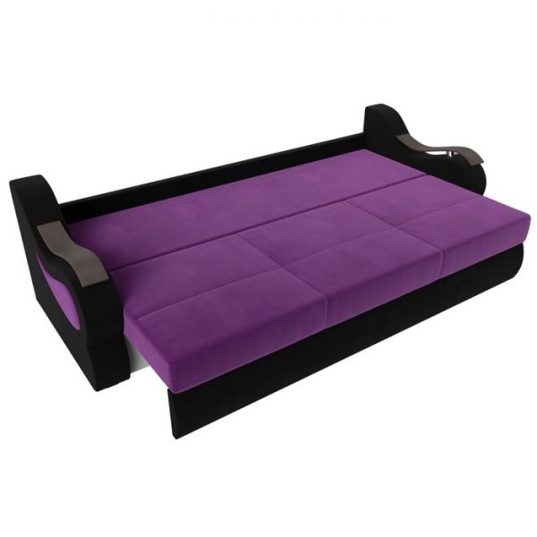 Прямой диван «Меркурий еврокнижка», механизм еврокнижка, рогожка, цвет серый / чёрный