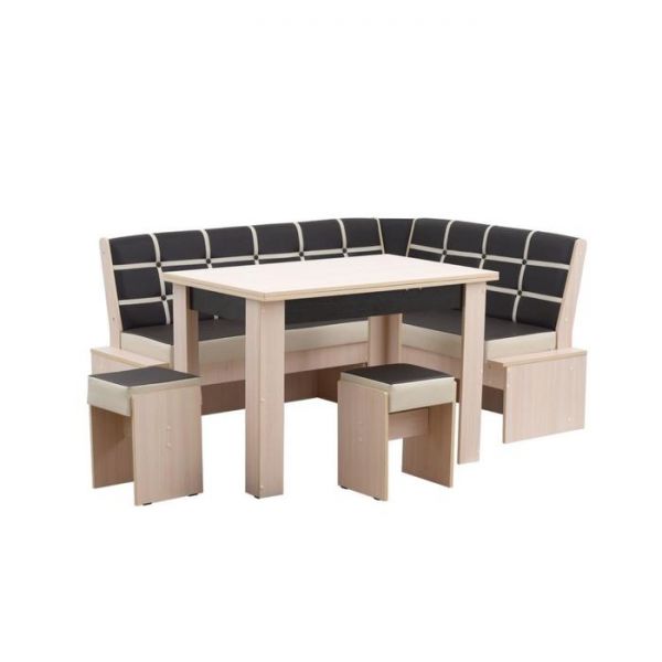 Комплект «Реприза», кухонный уголок, поворотно-откидной стол, 2 табурета, цвет дуб/ваниль