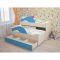 Кровать двухъярусная выкатная Матрешка 800х1600 с ящиком Синий/млечный дуб