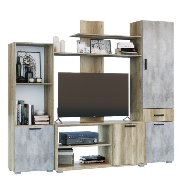 Гостиная №6 1780x450x1700 Каньон/Цемент светлый