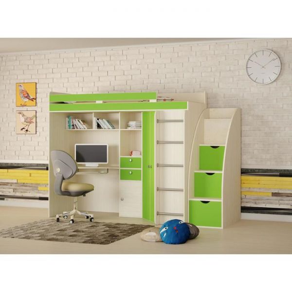 Лестница-комод, цвет дуб молочный / дуб молочный