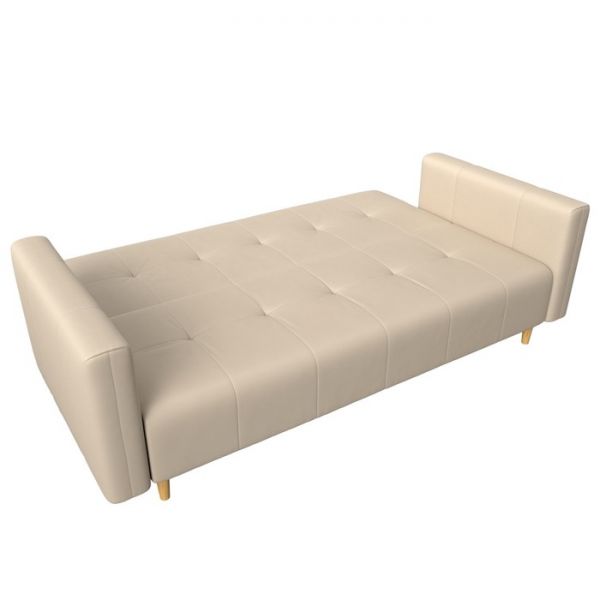 Прямой диван-книжка «Вест», механизм книжка, экокожа, цвет бежевый