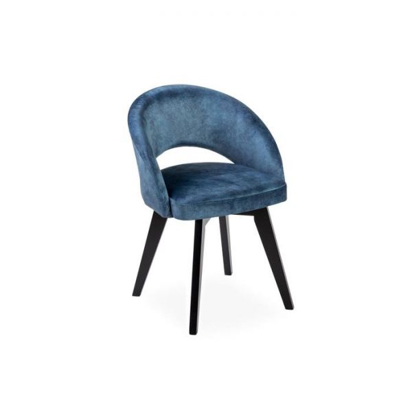 Стул Мирелла Мрамор 14 синий велюр/ Стандарт массив Черное дерево