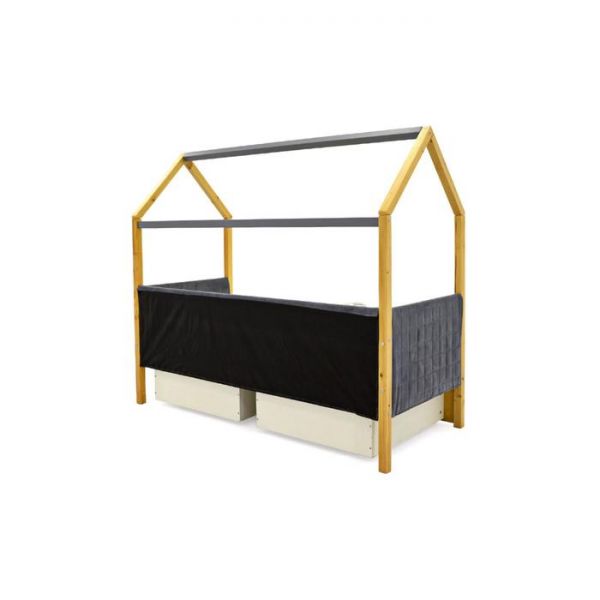 Детская кровать-домик мягкий Бельмарко  Svogen дерево-графит