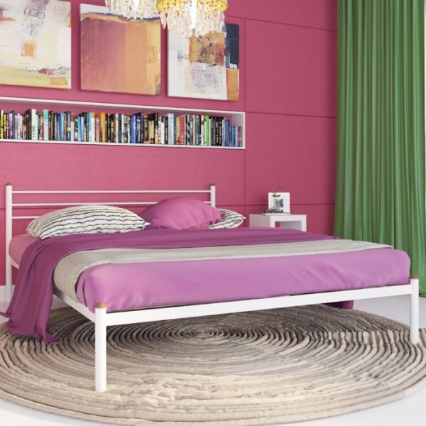 Кровать «Милана», 1200 ? 2000 мм, металл, цвет белый