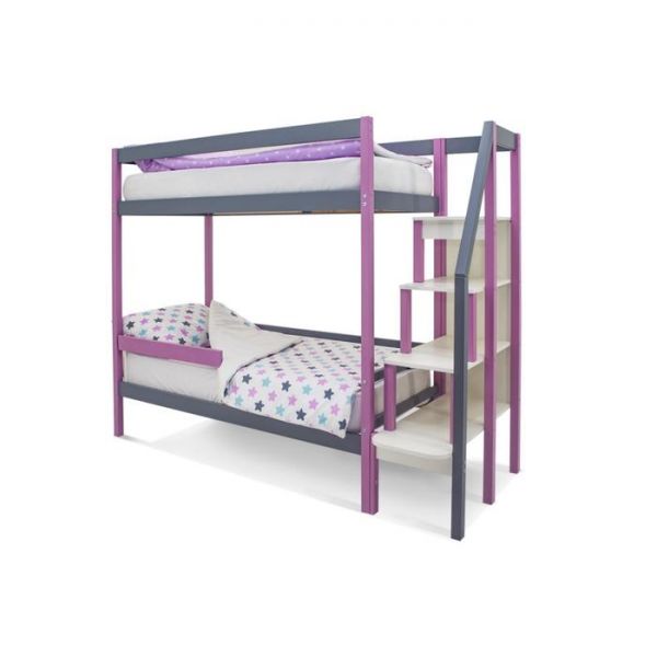 Детская двухъярусная кровать Бельмарко Svogen лаванда-графит