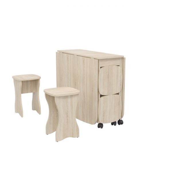 Стол книжка с табуретами 360/1670х900х740 Дуб сонома