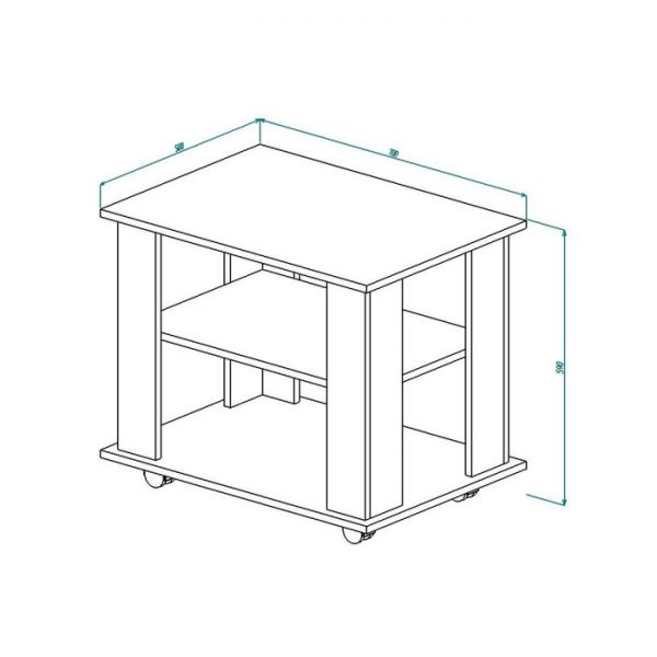 Стол журнальный с полкой СЖ-10 590х700х500 Ясень Шимо Светлый/Темный