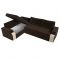 Угловой диван «Николь», механизм дельфин, микровельвет, правый угол, коричневый