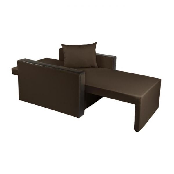 Кресло- кровать "Милена-2" CHOCOLATE/экокожа черная