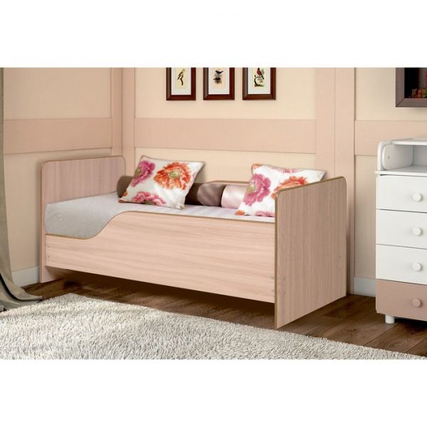 Кровать детская с бортом «Малышка №1», 600 ? 1400 мм, цвет дуб молочный