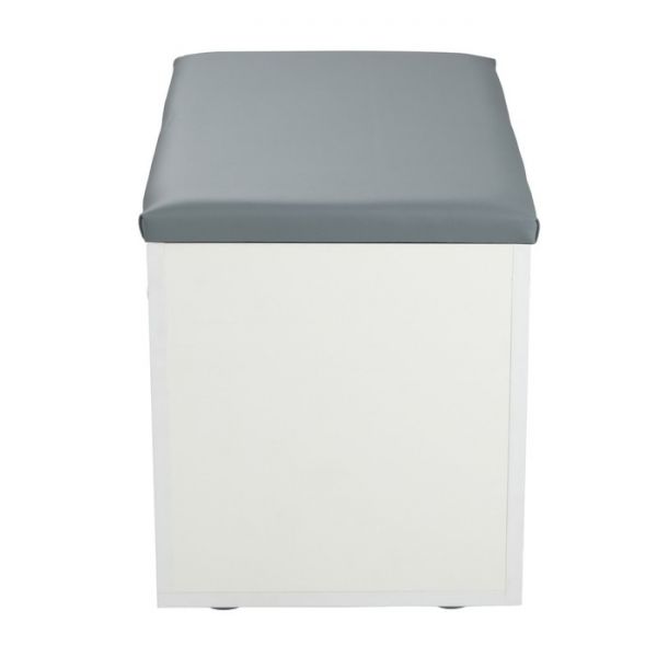 Пуф Герда 600х355х432 Белый/Экокожа Серая