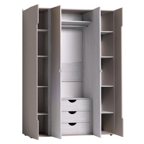 Шкаф для одежды и белья Brownie 777, 1600 ? 583 ? 2300 мм, цвет мокко/ясень анкор светлый
