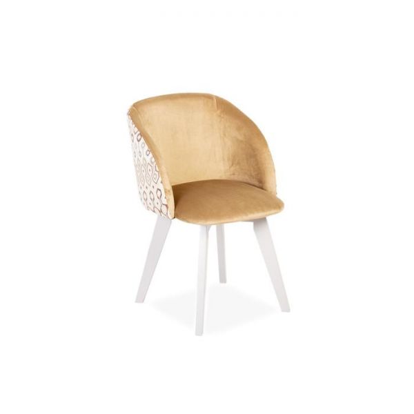 Стул Милли Велюр 13 карамель/ Стандарт массив Серое дерево
