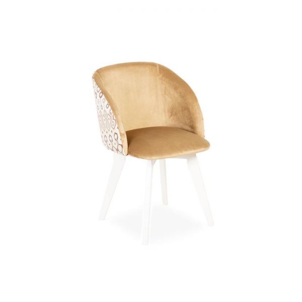 Стул Милли Велюр 13 карамель/ Стандарт массив Белое дерево