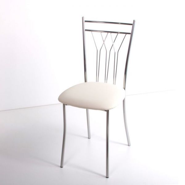 Стул на металлокаркасе Премьер СТ хром люкс/белый