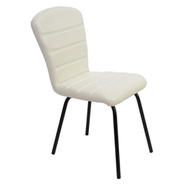 Стул «Хельга 1», каркас металл чёрный, кожзам серый