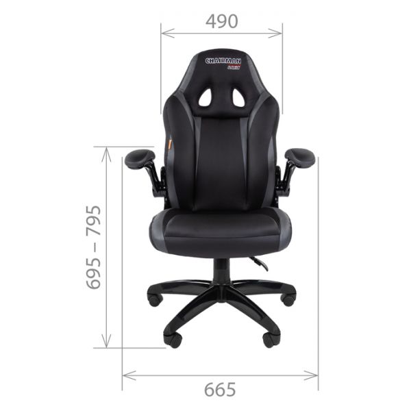 Кресло игровое "Chairman game 15", черный/красный