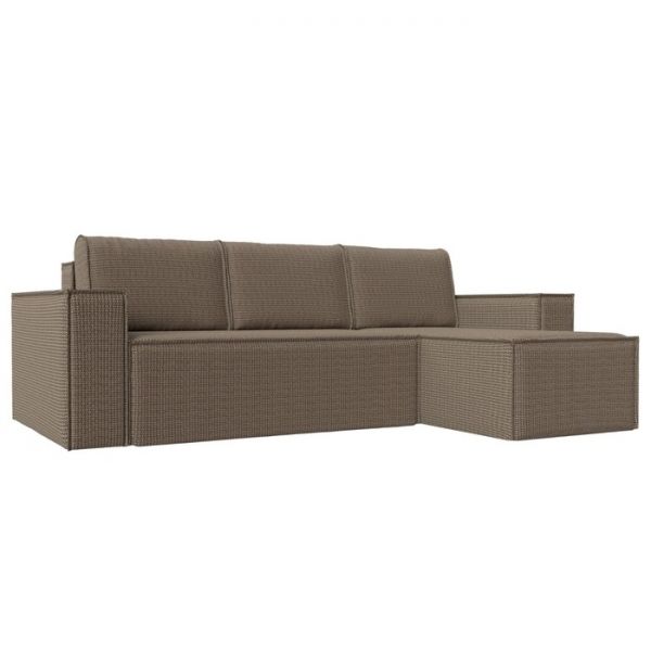 Угловой диван «Куба», механизм еврокнижка, рогожка, цвет бежевый