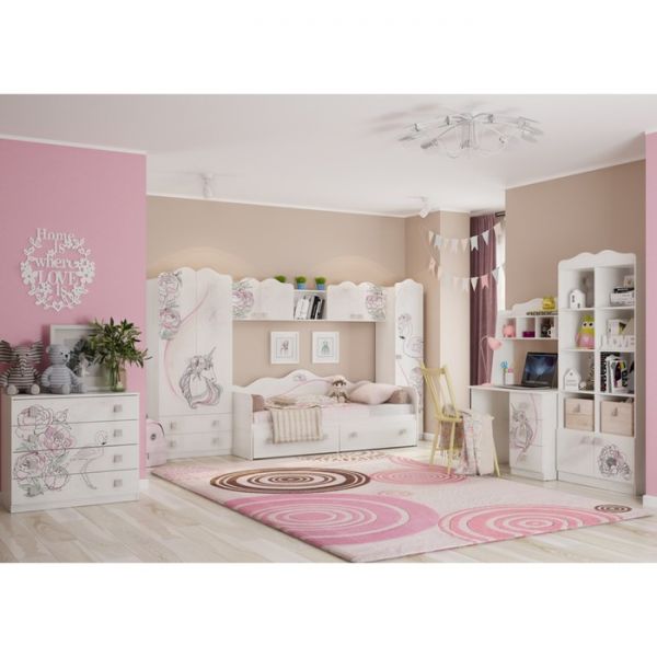 Шкаф комбинированный 2х ств Фэнтези, 800х420х1905, Белый рамух