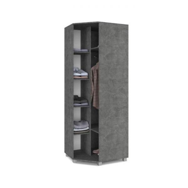 Шкаф Ева Е57 520х700х2100 угловой Камень темный/дуб ирландский