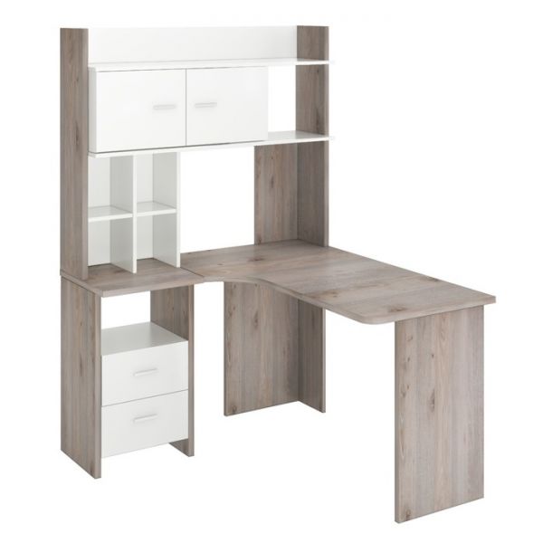 Компьютерный стол, 1200 ? 1300 ? 1785 мм, левый угол, цвет белый жемчуг